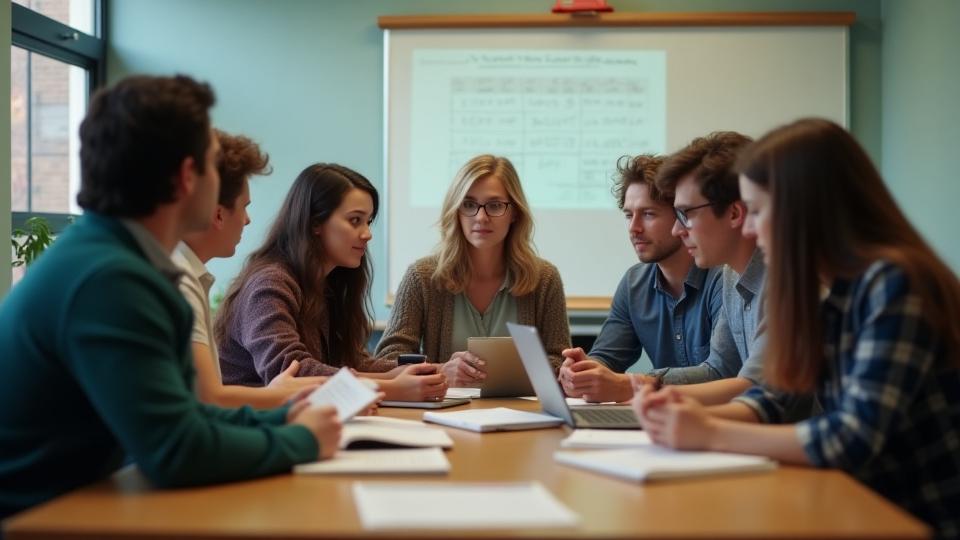 A small group of educators and students testing a new e-learning platform in a modern classroom